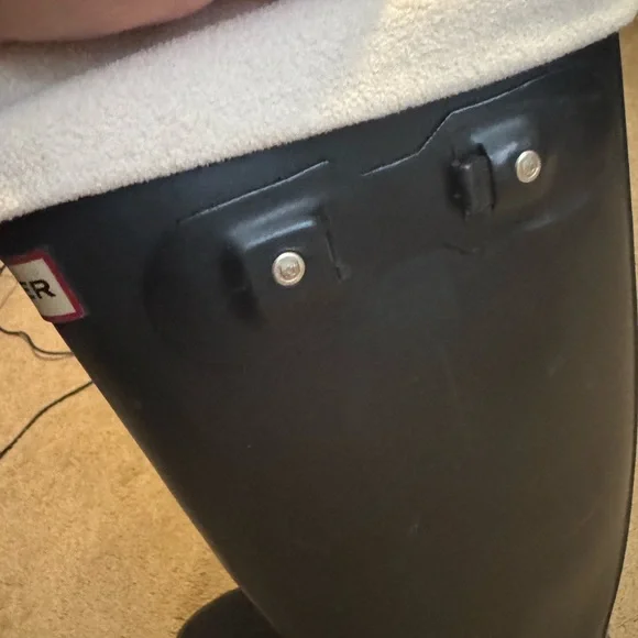 Hunter Original Tall Boots Matte Black w/ fleece liners SEE PHOTOS - Picture 4 of 11